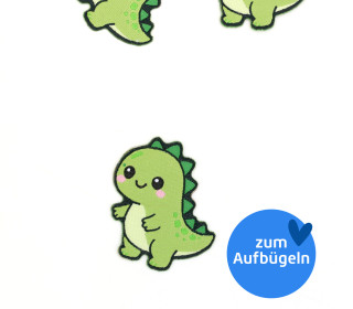 1 Label - Patch zum Aufbügeln - Dinosaurier - Grün