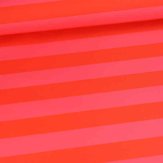 Outdoorstoff - Just Stripes! - Streifen - Dunkelrot/Fuchsia - abby and amy