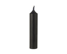1 kleine Kerze - Kurze Stabkerze - Paraffin - 11cm - Ø 2,2cm - Schwarz Rustikal
