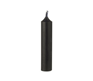 1 kleine Kerze - Kurze Stabkerze - Paraffin - 11cm - Ø 2,2cm - Schwarz Rustikal