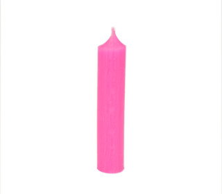 1 kurze Stabkerze - Neonpink - 10cm - Ø 2,2cm - Paraffin - Kerzenfarm Hahn