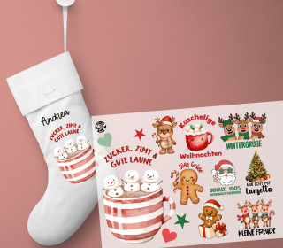 Onkel Bo's Bügelbilder - DIN A4 - Weihnachtliche Schriftzüge - Süße Grüße