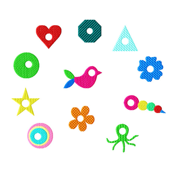 Stickdatei "Schöne Knöpfe" für den Rahmen 10 cm x 10 cm