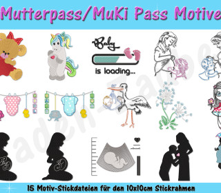 Mutterpass-Motive für den 10x10cm Rahmen