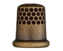 1 Polyesterknopf - Metallisiert - 16mm - Öse - Fingerhut - Altmessing