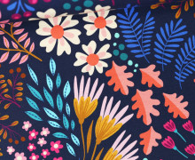 Bio-Jersey - Flower Fields - Bliss - Dunkelblau - Hamburger Liebe