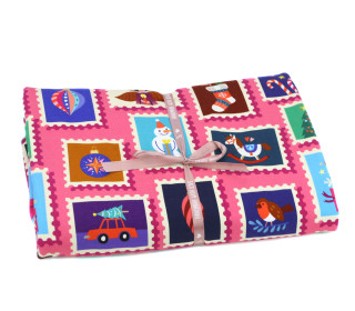 1,8m Zuschnitt - Bio-Jersey - On Stamps - Christmas 2024 - Rosa - Hamburger Liebe