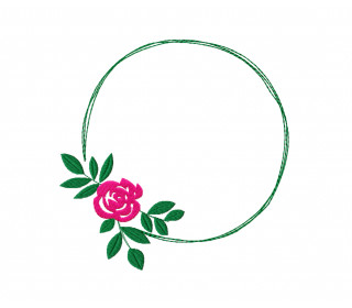 Stickdatei Blumenkreis Rose in vier Größen, embroidery