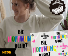 Onkel Bo's Neon Bügelbilder - DIN A4 - Die Hoffnung bleibt - BIG