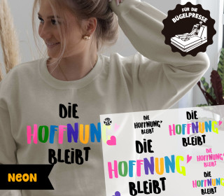 Onkel Bo's Neon Bügelbilder - DIN A4 - Die Hoffnung bleibt - BIG