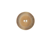 1 Polyesterknopf - Rund -  18mm - 2-Loch - Breiter Rand - Beige