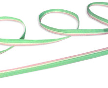 1 Meter dreifarbiges Paspelband/Biesenband - Trio - Mint/Rosa