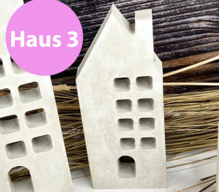 Silikon - Gießform - Hochhaus - Dekohaus - in der Stadt - flach - Haus 3 - vielfältig nutzbar