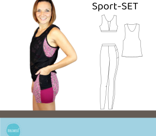 Sport-SET Leggings, Bustier, Top Gr. 34-50