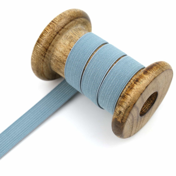 1 Meter Gummiband - Uni - 15mm - Taubenblau