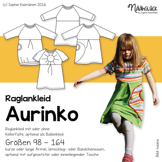 E-Book -  Raglankleid Aurinko Gr. 98 – 164