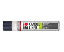 1 Kerzenmalstift - Candle-Liner - Glitter-Effekt - 25ml - Marabu - Silber (Col. 582)