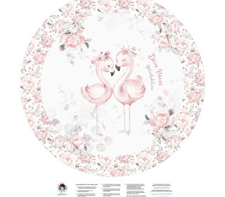 DIY-Nähset Babydecke - Rund - Flamingo Freunde - Top Babydecke - pers. Krabbeldecken Top - zum selber Nähen