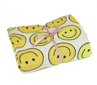 1,75m Zuschnitt - Bio-Jacquard - 4 Farb Spezial Jacquard Jersey - Smile - Choose Your Vibe - Warmweiß - Hamburger Liebe