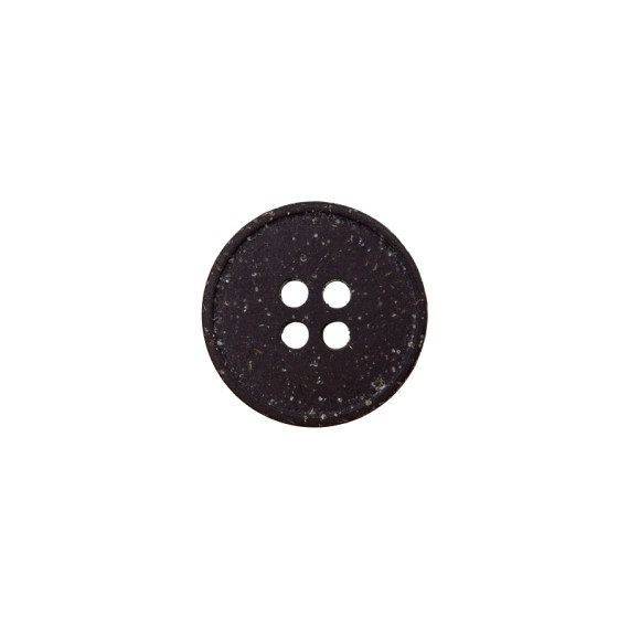 1 Hanf/Polyesterknopf - Rund - 15mm - 4-Loch - Recycelt - Uni - Grau
