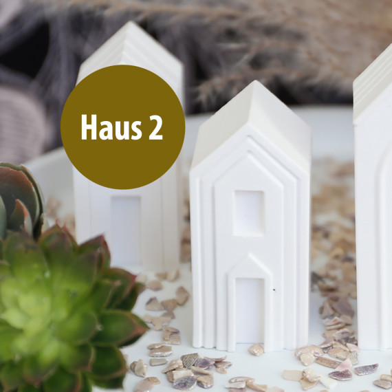 Silikon - Gießform - Häuser - Streifendesign - Dekohäuser - schmal - Haus 2 - vielfältig nutzbar