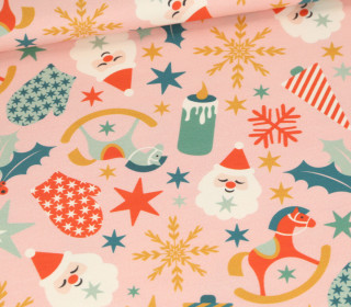Sommersweat - Pastel Christmas - Santa Mix - Altrosa - Bio Qualität - Elisabeth Cölfen - abby and me