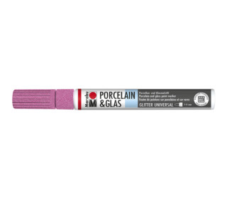 1 Porzellan- Und Glasmalstift - Universal - 1-2mm - Marabu - Glitter-Rosa (Col. 533)