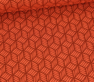 Bio-Elastic Minijacquard Jersey - 3D - Ribbed Knit - Pretty & Pure - Hamburger Liebe - Rostorange/Altorange