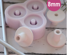 Silikon - Gießform - 8mm Stabhalterung - 3fach-Form - Fuß für Stäbe - vielfältig nutzbar