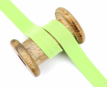 1 Meter elastisches Schrägband - 20mm - Jersey - Gelbgrün