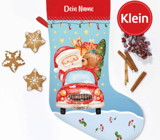 DIY-Nähset - Nikolaussocke - KLEIN - Softshell - Santa's Tour