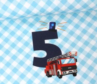 Jersey - Feuerwehr - Jahreszahl - 5 Jahre - Boys - Paneel - Hellblau - Bio-Qualität - abby and me