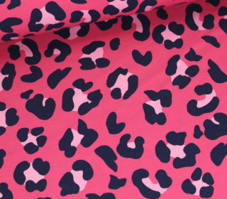 Sommersweat - French Terry - Leomuster - Fuchsia