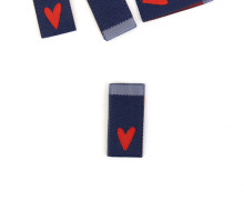 1 Label - Herz - Stahlblau/Rot - jojulein design