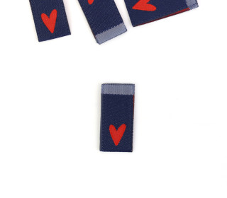 1 Label - Herz - Stahlblau/Rot - jojulein design
