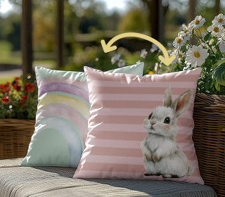 Genähtes Kissen inkl. Inlet -  Lovely Bunnies - Regenbogen - Mein Hanseherz