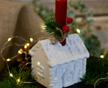 Silikon - Gießform - Lebkuchenhaus - Kerzenhalter - für Stabkerzen - Wellen auf dem Dach - Groß - vielfältig nutzbar