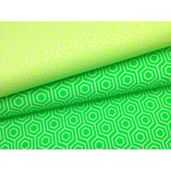 Baumwollstoff Neon Stoff Stoff Neon On Waben Camelot Grün