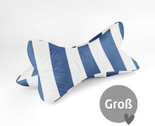 DIY-Nähset - Leseknochen - Groß - Just Stripes! - Taubenblau/Weiß - Velvet - abby and amy