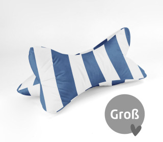 DIY-Nähset - Leseknochen - Groß - Just Stripes! - Taubenblau/Weiß - Velvet - abby and amy