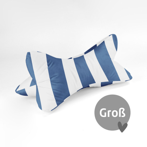 DIY-Nähset - Leseknochen - Groß - Just Stripes! - Taubenblau/Weiß - Velvet - abby and amy