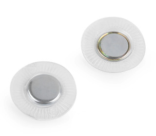1 Paar Magnet-Verschluss - Rund - Kunststoff - 15mm - Transparent
