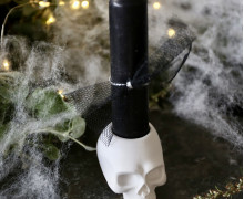 Silikon - Gießform - Totenkopf Kerzenhalter - schlicht - für Stabkerzen - vielfältig nutzbar