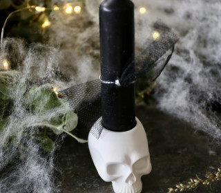 Silikon - Gießform - Totenkopf Kerzenhalter - schlicht - für Stabkerzen - vielfältig nutzbar