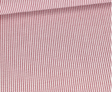 Seersucker - Streifen - Yarn Died - Weiß/Dunkelrot