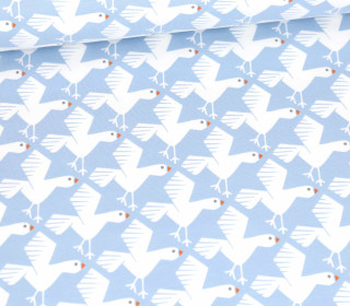 Bio Leichter Kuschelsweat - Organic Cotton - Island Breeze - Möwen - Graublau