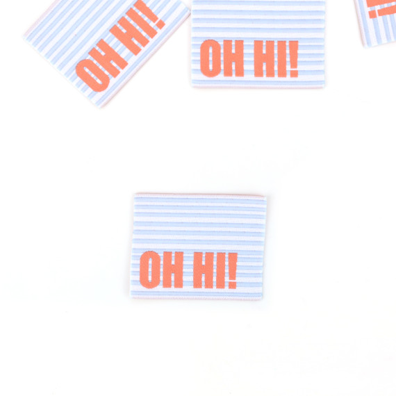 1 XXL Label - OH HI! - Weiß - Anlukaa