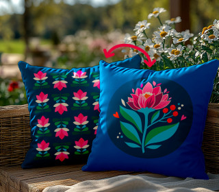 Genähtes Kissen inkl. Inlet - Spring Birds - Blume - Hamburger Liebe - Mein Hanseherz