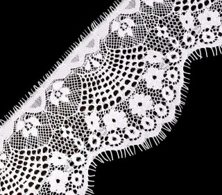 1m Französische Spitze - Weich - 9,0cm - Weiß