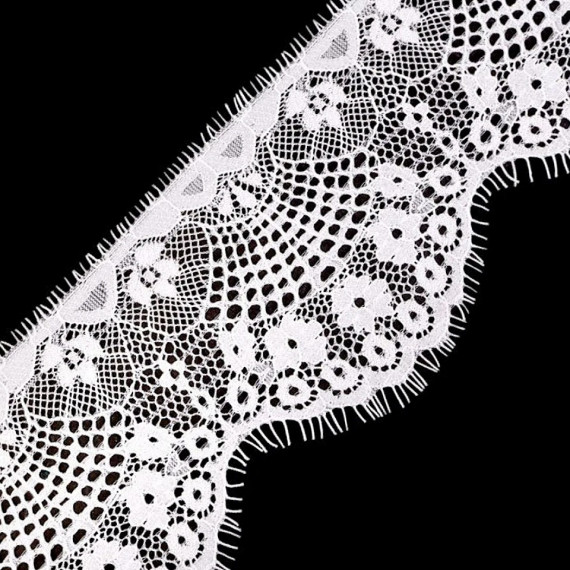 1m Französische Spitze - Weich - 9,0cm - Weiß